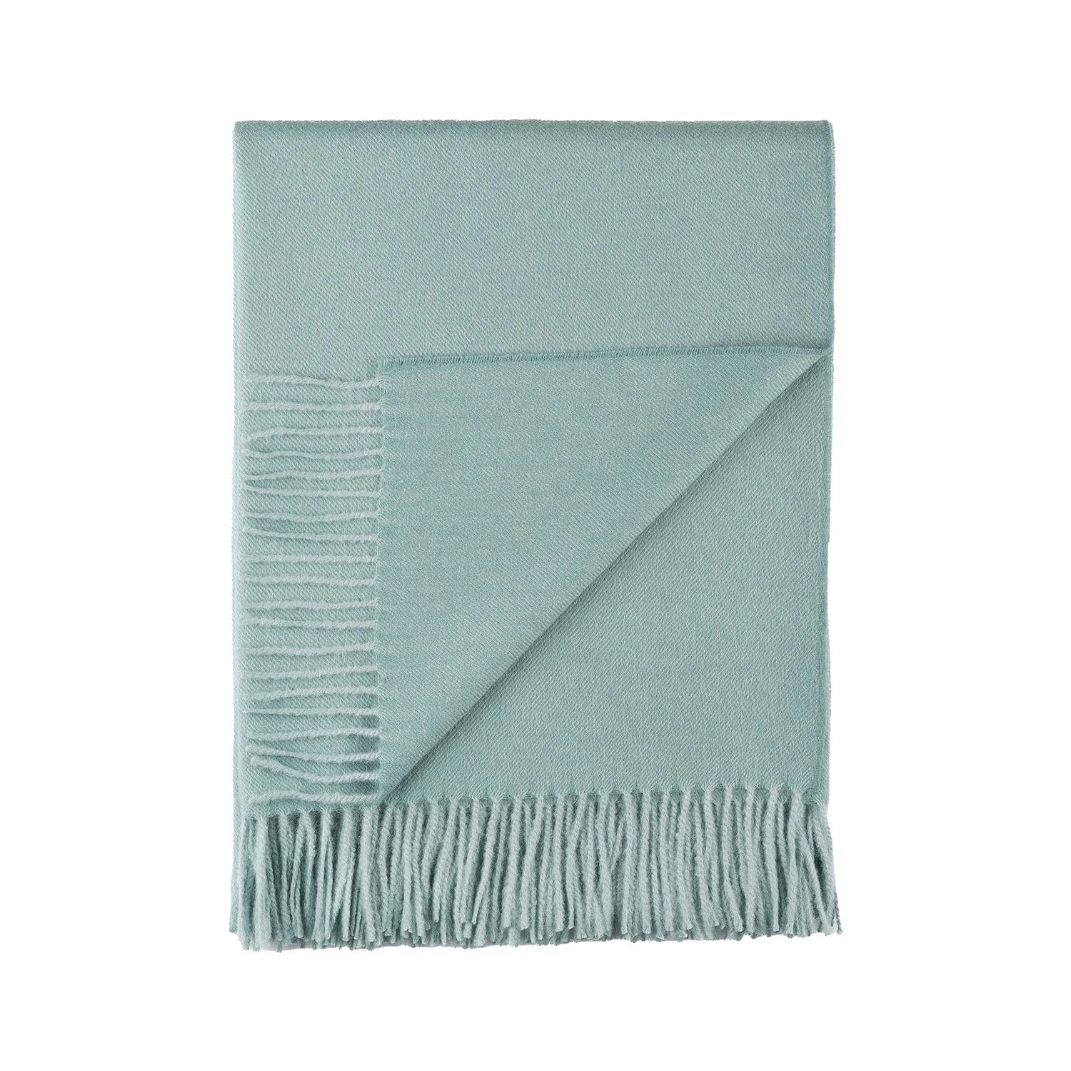 Cozy 100% Baby Alpaca Throw - Serene Sea Glass Comfort for Your Home.