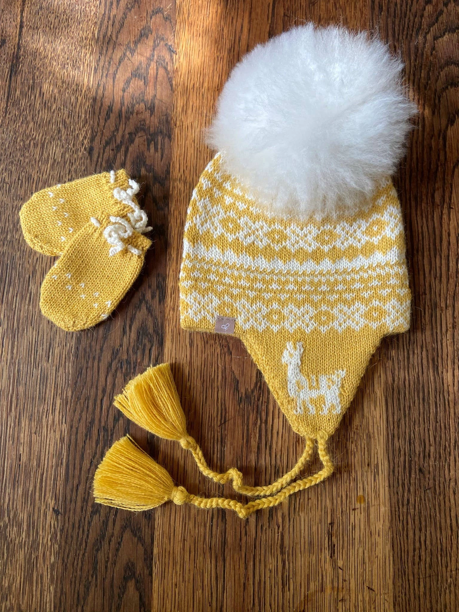 Yellow Alpaca Baby Earflap Hat - Snuggle Up Sweetheart!